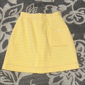 Yellow A-Line Mini Skorts for Casual Resort Wear.  Vintage 1970’s